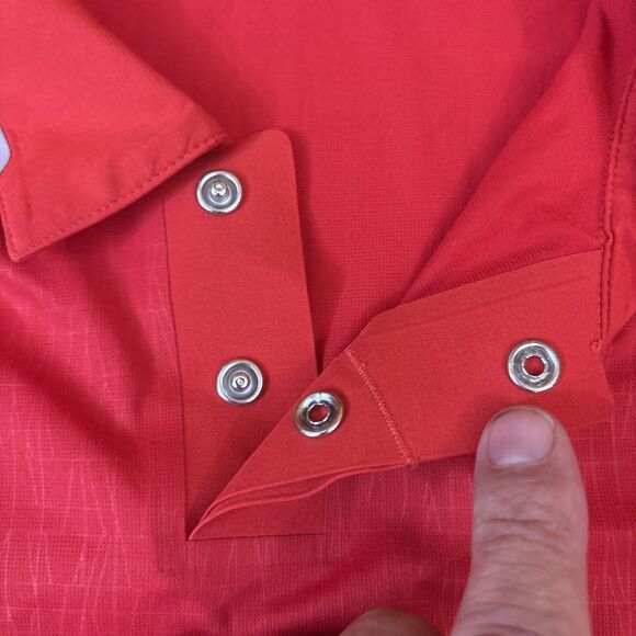 Nike Dri Fit Tiger Woods Collection Polo Shirt Snap Collar Red XXL 2XL - Picture 7 of 9